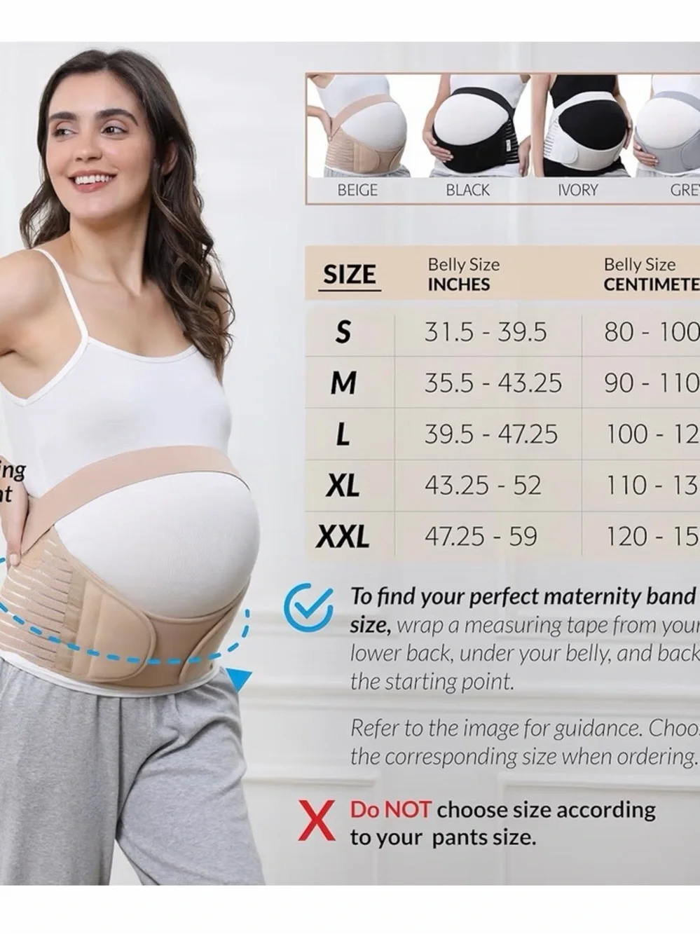 Beige Support Waist Belt - Women